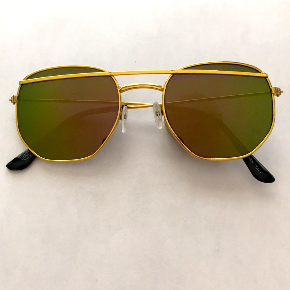 Design Italy Gold Wire Polarized Mirror Sunglasses 😎